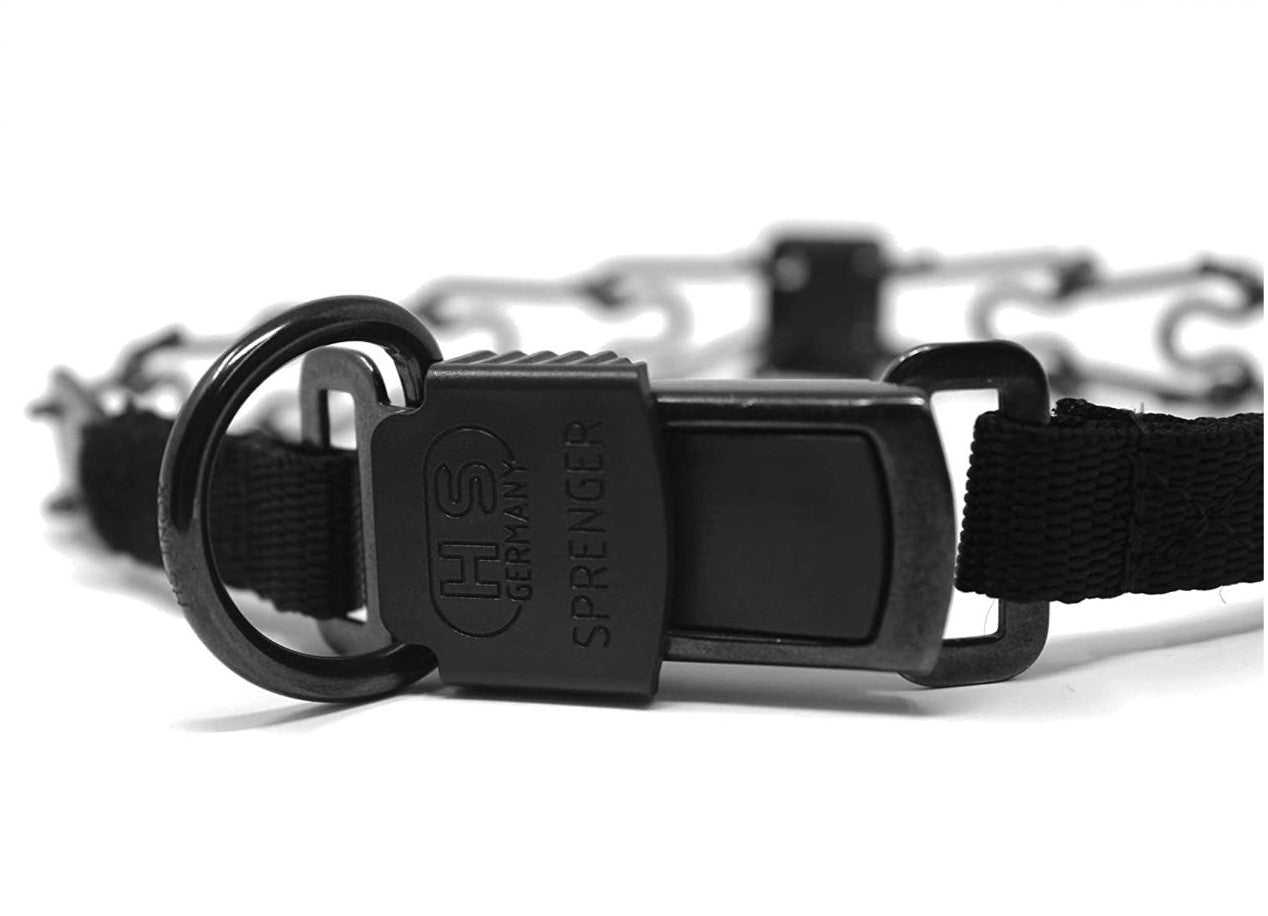 Herm Sprenger Black Stainless Steel Prong Collar with QR Buckle