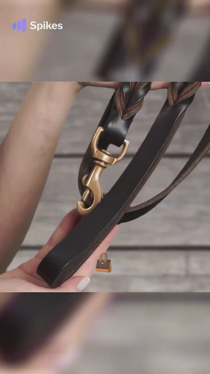 Handcrafted Leather Dog Leash for Walking and Tracking