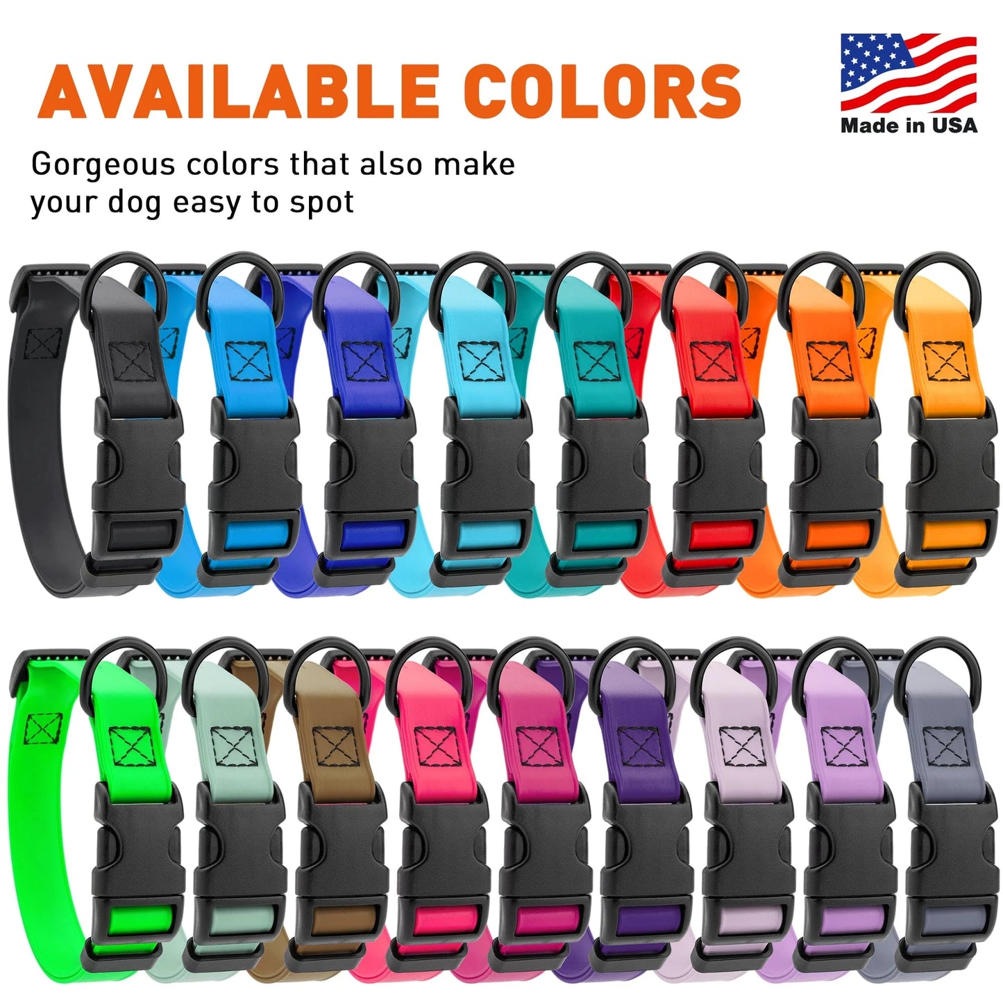 Biothane Waterproof Dog Collar with Quick Release Buckle