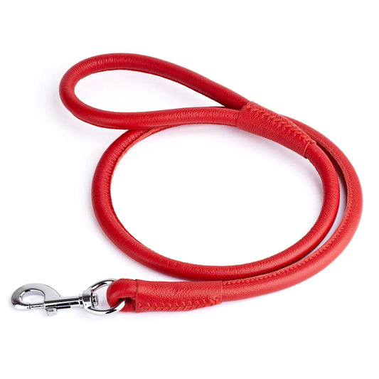 Strong Round Leather Lead Leash